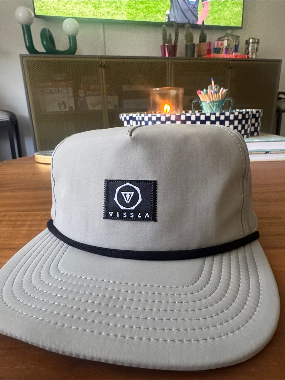 VISSLA Beige Rope-Detail 5-Panel Cap